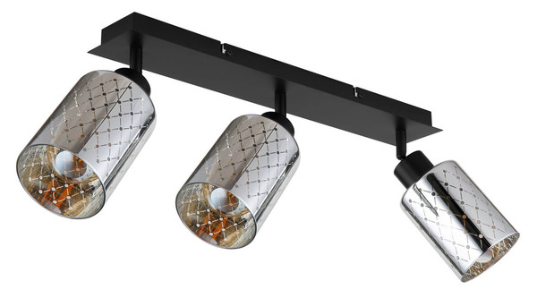 Globo Alonso E27 Strahler 3-fach 40W Schwarz Matt, Metall Ø9cm 54316-3