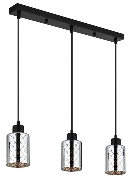 Globo Alonso E27 Hängeleuchte 3-fach 40W Schwarz Matt, Metall Ø9cm 54316-3H