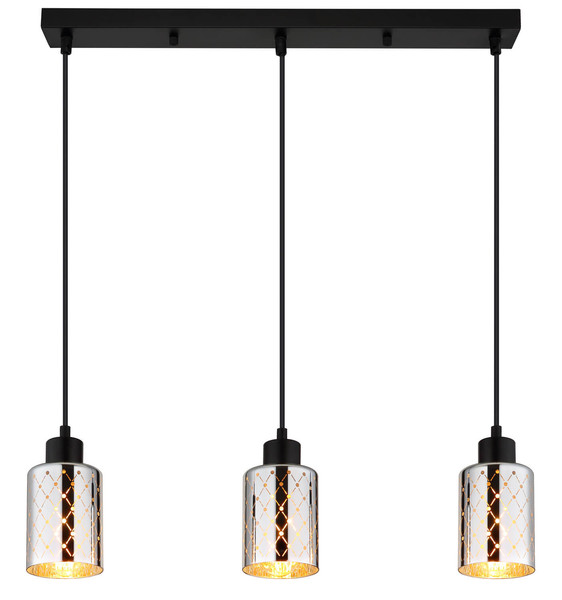 Globo Alonso E27 Hängeleuchte 3-fach 40W Schwarz Matt, Metall Ø9cm 54316-3H