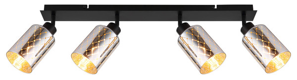 Globo Alonso E27 Strahler 4-fach 40W Schwarz Matt, Metall Ø9cm 54316-4