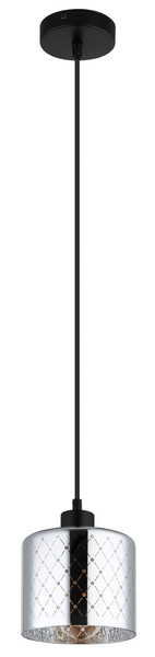 Globo Alonso E27 Hängeleuchte 40W Schwarz Matt, Metall Ø15cm 54316H