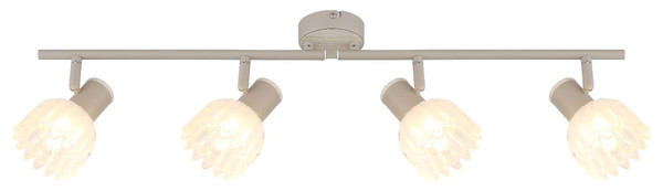 Globo Strahler Planta 4-flammig E14 Sandfarben matt Metall Glas 70x15,5cm