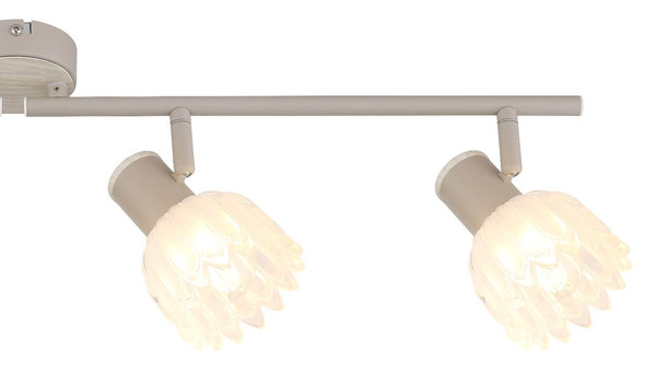 Globo Strahler Planta 4-flammig E14 Sandfarben matt Metall Glas 70x15,5cm