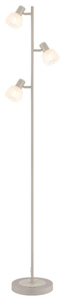 Globo Stehleuchte Planta 3-flammig E14 Sandfarben matt Metall Glas 154cm