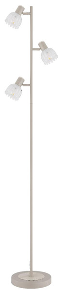 Globo Stehleuchte Planta 3-flammig E14 Sandfarben matt Metall Glas 154cm