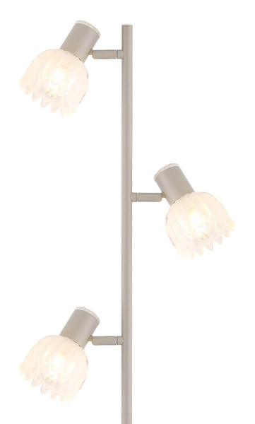 Globo Stehleuchte Planta 3-flammig E14 Sandfarben matt Metall Glas 154cm