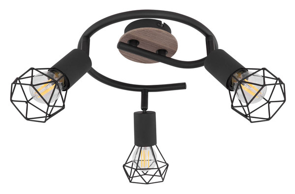 Globo Xara I E14 Strahler 3-fach 40W Schwarz, Metall Ø8cm 54802S-3H