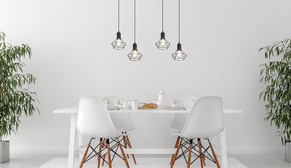 Globo Xara I Pendelleuchte 4-fach Schwarz, Metall Ø8cm 54802S-4