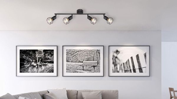 Globo Xara I Pendelleuchte 4-fach Schwarz, Metall Ø8cm 54802S-4