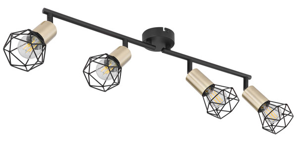 Globo Xara I E14 Strahler 4-fach 40W Schwarz, Metall Ø8cm 54802S-4AB