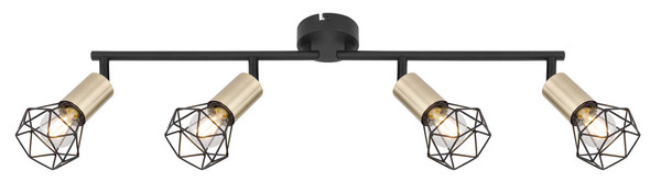 Globo Xara I E14 Strahler 4-fach 40W Schwarz, Metall Ø8cm 54802S-4AB