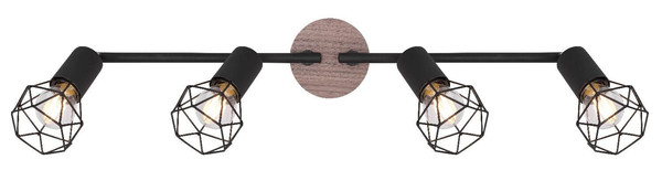 Globo Strahler Xara I 4-flammig E14 Schwarz Metall 60x21,5cm