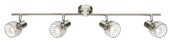 Globo Texas E14 Strahler 4-fach 40W Nickel Matt, Metall Ø8cm 54809-4