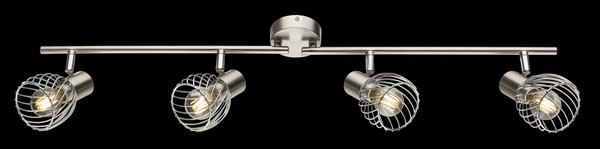 Globo Texas E14 Strahler 4-fach 40W Nickel Matt, Metall Ø8cm 54809-4