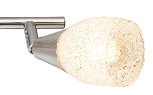 Globo Franziska E14 Strahler 2-fach 25W Nickel Matt, Metall Ø6,5cm 54813-2