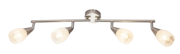 Globo Franziska E14 Strahler 4-fach 25W Nickel Matt, Metall Ø6,5cm 54813-4