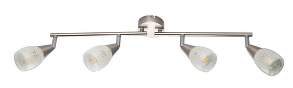 Globo Franziska E14 Strahler 4-fach 25W Nickel Matt, Metall Ø6,5cm 54813-4