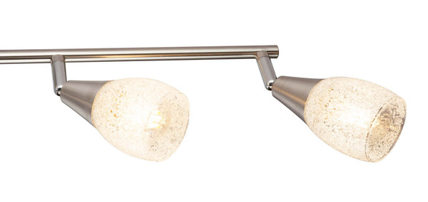 Globo Franziska E14 Strahler 4-fach 25W Nickel Matt, Metall Ø6,5cm 54813-4