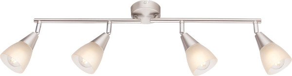 Globo Tadeus I E14 Strahler 4-fach 40W Nickel Matt, Metall Ø7,2cm 54919-4N