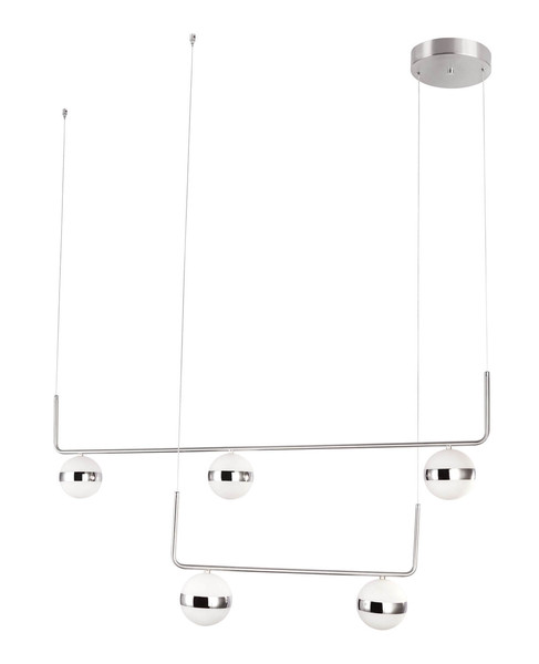 Globo Lovest LED Hängeleuchte 40W Warmweiß Nickel Matt, Metall Ø12cm 56008-5H1