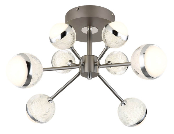 Globo LED Deckenleuchte Untsy 56W dimmbar Fernbedienung CCT warm-/tageslichtweiss Titanfarben gebürstet Metall Ø61cm