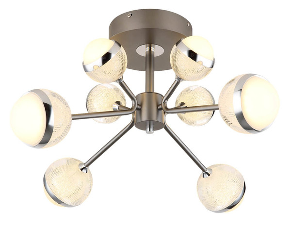 Globo LED Deckenleuchte Untsy 56W dimmbar Fernbedienung CCT warm-/tageslichtweiss Titanfarben gebürstet Metall Ø61cm