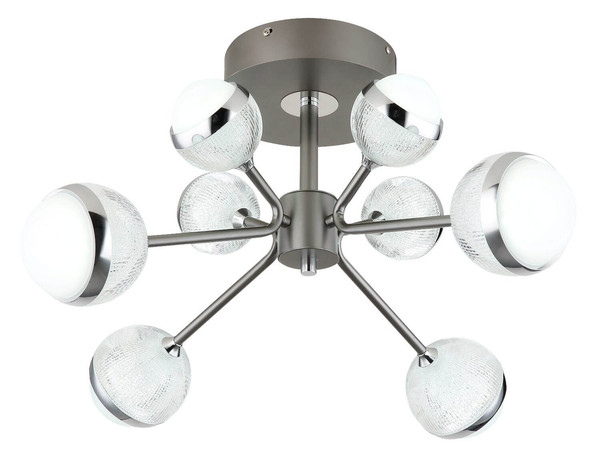 Globo LED Deckenleuchte Untsy 56W dimmbar Fernbedienung CCT warm-/tageslichtweiss Titanfarben gebürstet Metall Ø61cm