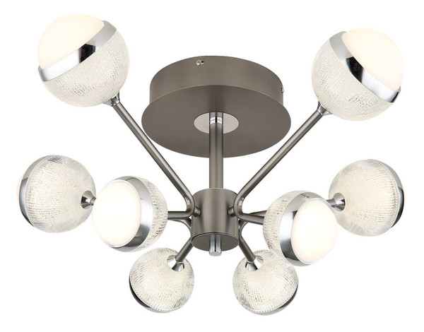 Globo LED Deckenleuchte Untsy 56W dimmbar Fernbedienung CCT warm-/tageslichtweiss Titanfarben gebürstet Metall Ø61cm
