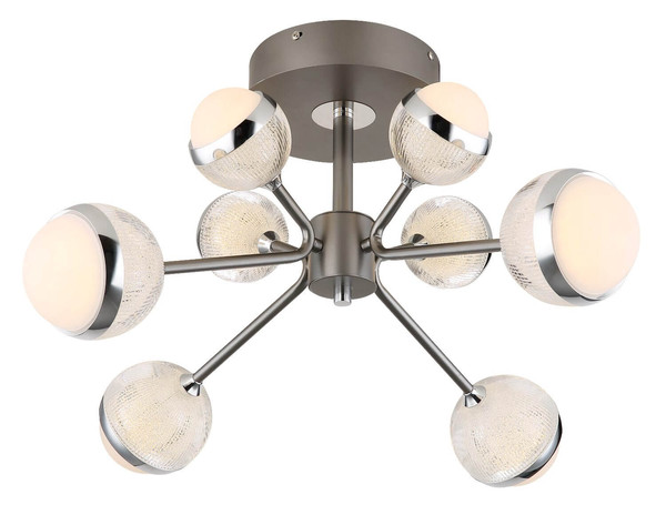 Globo LED Deckenleuchte Untsy 56W dimmbar Fernbedienung CCT warm-/tageslichtweiss Titanfarben gebürstet Metall Ø61cm