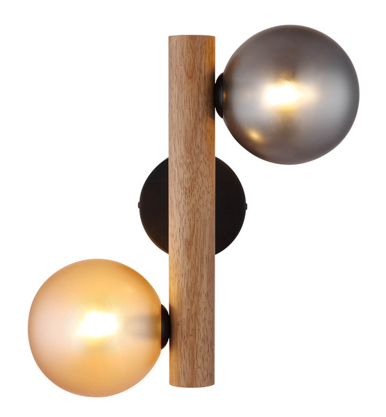 Globo Riha G9 Wandleuchte 2-fach 5W Schwarz Matt, Metall Ø12cm 56133W-2W