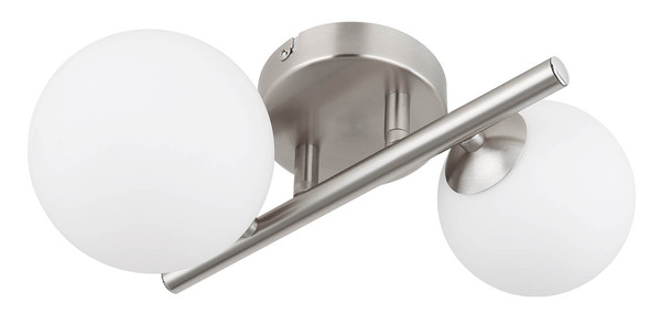 Globo Riha G9 Wandleuchte 2-fach 3,50W Warmweiß Nickel Matt, Metall 12,5cm 56140-2W