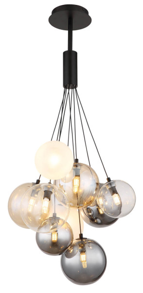 Globo Ballgi G9 Hängeleuchte 9-fach 10W Schwarz Matt, Metall 90cm 56144-9H