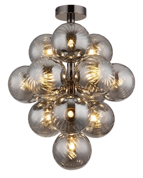 Globo Conor G9 Deckenleuchte 13-fach 4W Schwarz-Chrom, Metall Ø12cm 56146DG