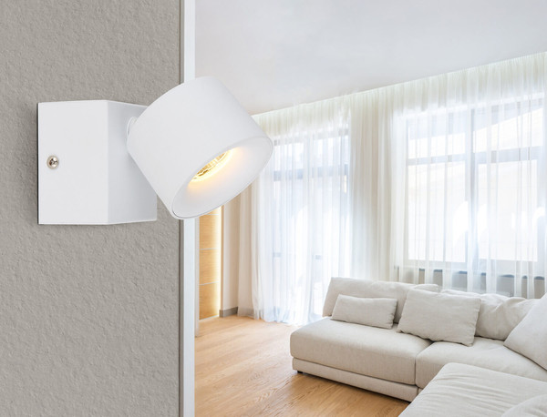 Globo Rae LED LED Strahler 6W Warmweiß Weiß Matt, Metall Ø7,2cm 56961-1W