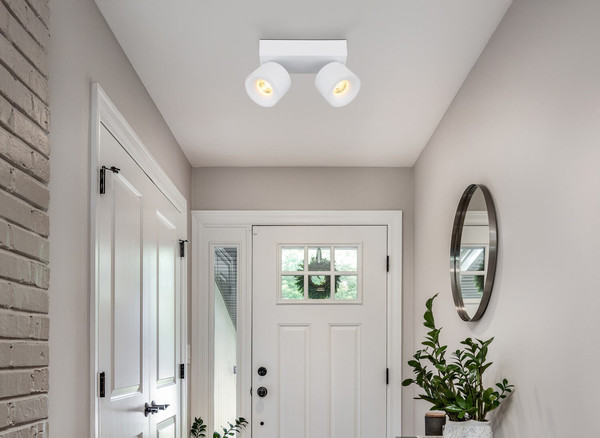 Globo Rae LED LED Strahler 2-fach 6W Warmweiß Weiß Matt, Metall Ø7,2cm 56961-2W