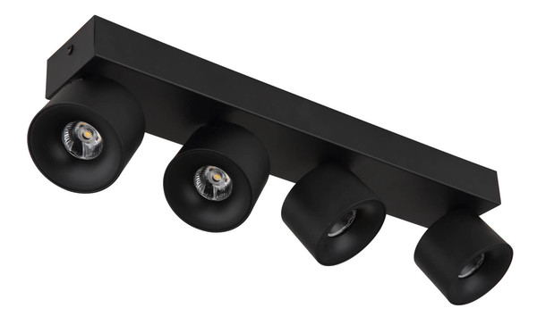 Globo Rae LED LED Strahler 4-fach 6W Warmweiß Schwarz Matt, Metall Ø7,2cm 56961-4B