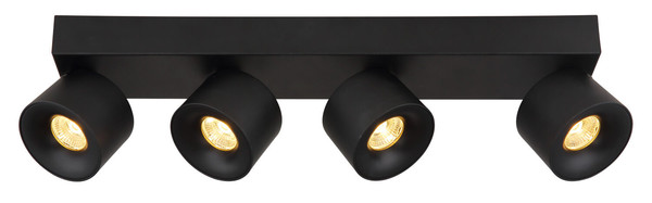 Globo Rae LED LED Strahler 4-fach 6W Warmweiß Schwarz Matt, Metall Ø7,2cm 56961-4B