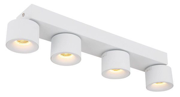 Globo Rae LED LED Strahler 4-fach 6W Warmweiß Weiß Matt, Metall Ø7,2cm 56961-4W