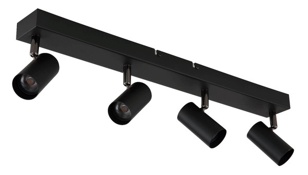 Globo LED Strahler Este 4-flammig 21W warmweiss 90Ra Schwarz matt Metall Aluminium 56x11cm