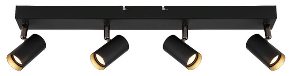 Globo LED Strahler Este 4-flammig 21W warmweiss 90Ra Schwarz matt Metall Aluminium 56x11cm