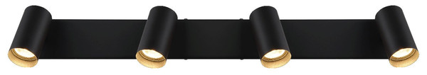 Globo LED Strahler Este 4-flammig 21W warmweiss 90Ra Schwarz matt Metall Aluminium 56x11cm