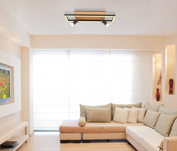 Globo Ida LED Deckenleuchte 18W Warmweiß Schwarz Matt, Metall 12,5cm 57034-2