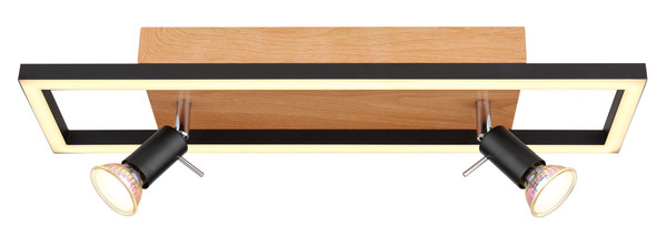 Globo Ida LED Deckenleuchte 18W Warmweiß Schwarz Matt, Metall 12,5cm 57034-2