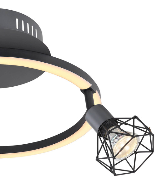 Globo Jutta LED Strahler 12W Warmweiß Graphit, Metall Ø9,6cm 57035-3