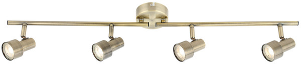 Globo Strahler Metall Bronzefarben, 4Xled LED Strahler 4-fach 4W Warmweiß Bronzefarben, Metall 15cm 57653-4