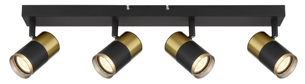 Globo Brisbon GU10 Strahler 4-fach 25W Schwarz Matt, Metall Ø5,5cm 57850-4