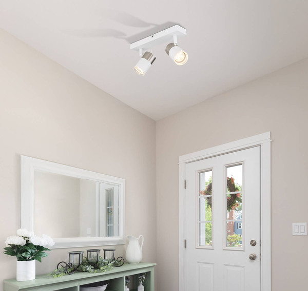 Globo Brisbon GU10 Strahler 2-fach 25W Weiß Matt, Metall Ø5,5cm 57851-2