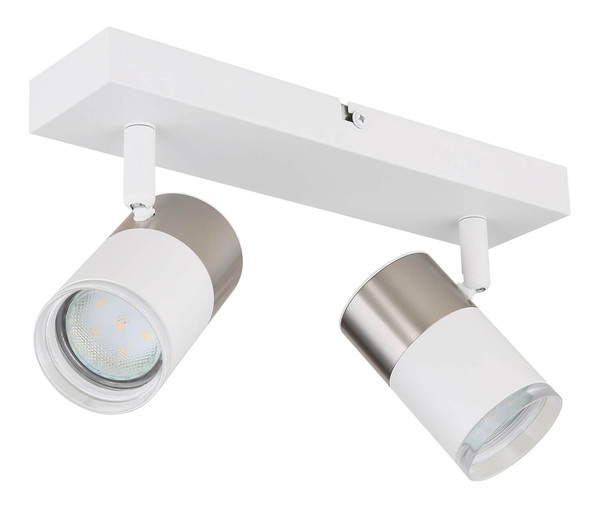 Globo Brisbon GU10 Strahler 2-fach 25W Weiß Matt, Metall Ø5,5cm 57851-2