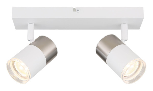 Globo Brisbon GU10 Strahler 2-fach 25W Weiß Matt, Metall Ø5,5cm 57851-2