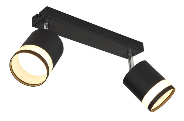 Globo Lucero GX53 Strahler 2-fach 7W Warmweiß Schwarz Matt, Metall Ø8,2cm 57852-2